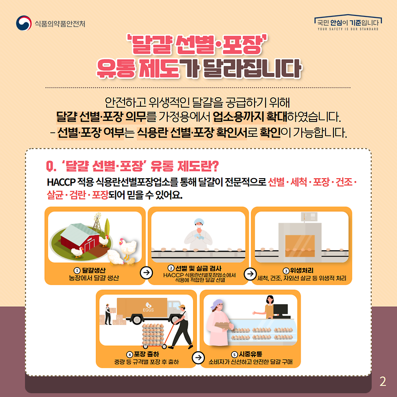 식용란 선별 · 포장 유통제도 확대 안내
