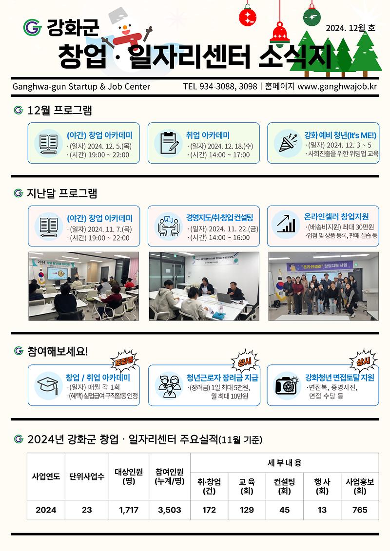 강화군 창업·일자리센터 12월 소식지