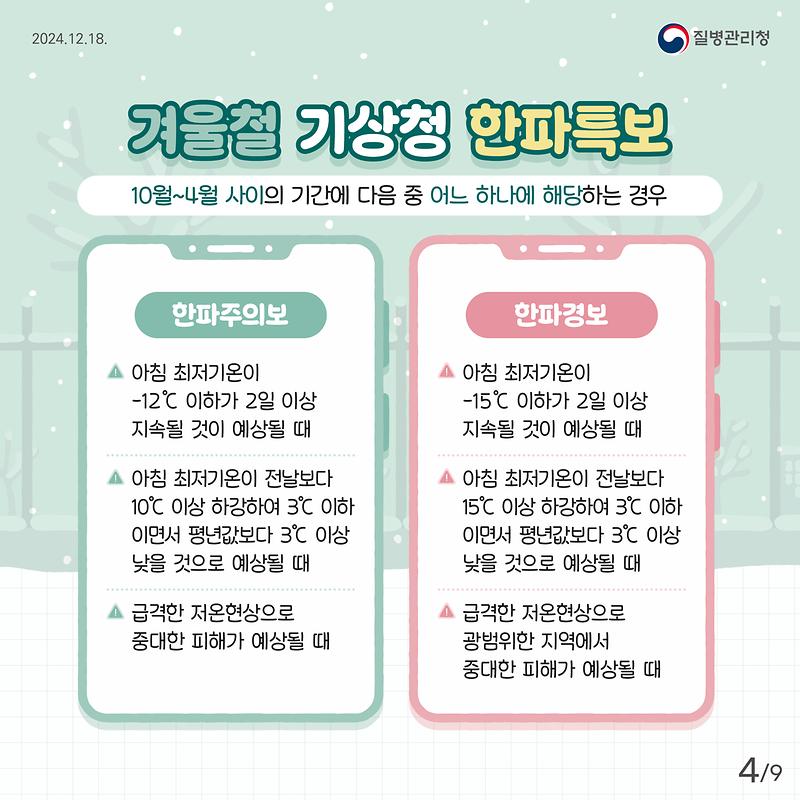 한파대비 건강수칙과 함께 어르신의 건강한 겨울나기 준비하세요😊