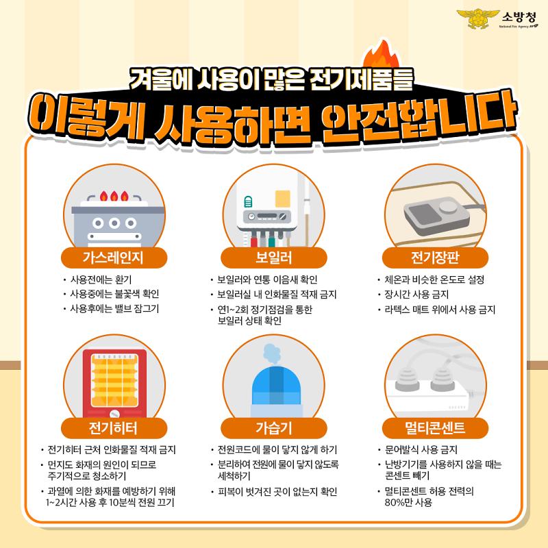 겨울에 사용이 많은 전기제품들, 이렇게 사용하면 안전합니다!