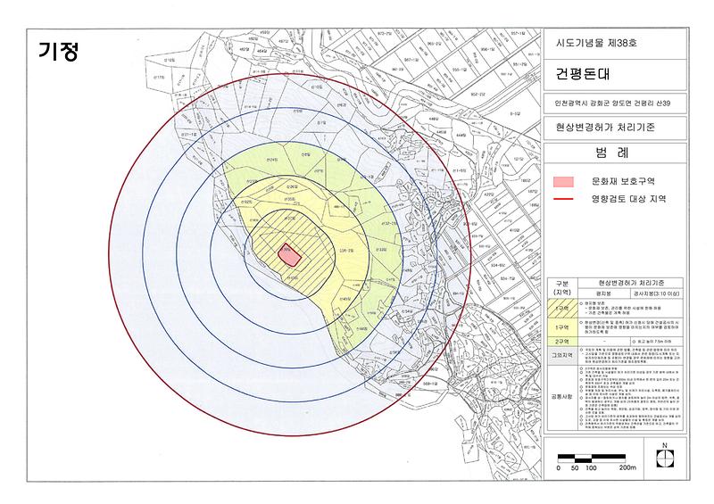 시지정문화재 주변 현상변경 허용기준(안)변경 열람․공고(양도면:건평돈대,정제두묘) 사진