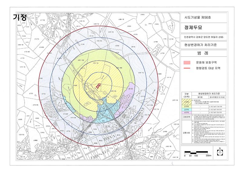 시지정문화재 주변 현상변경 허용기준(안)변경 열람․공고(양도면:건평돈대,정제두묘) 사진