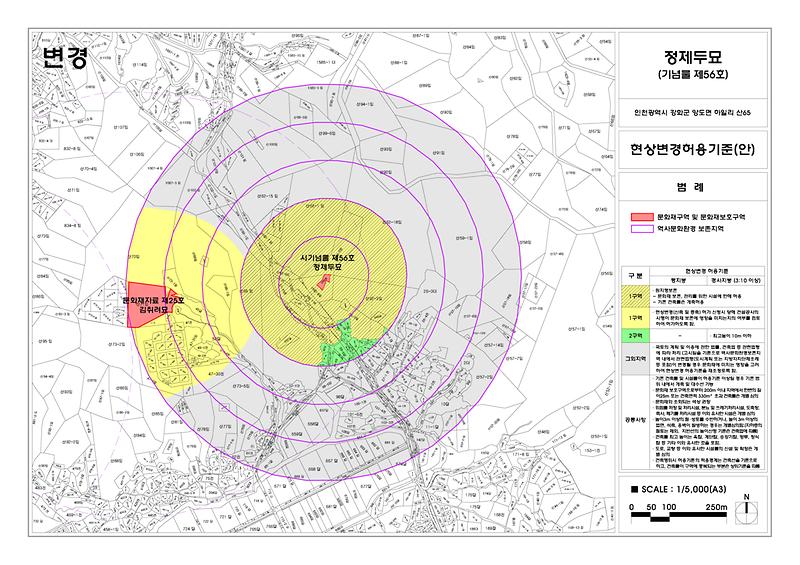 시지정문화재 주변 현상변경 허용기준(안)변경 열람․공고(양도면:건평돈대,정제두묘) 사진