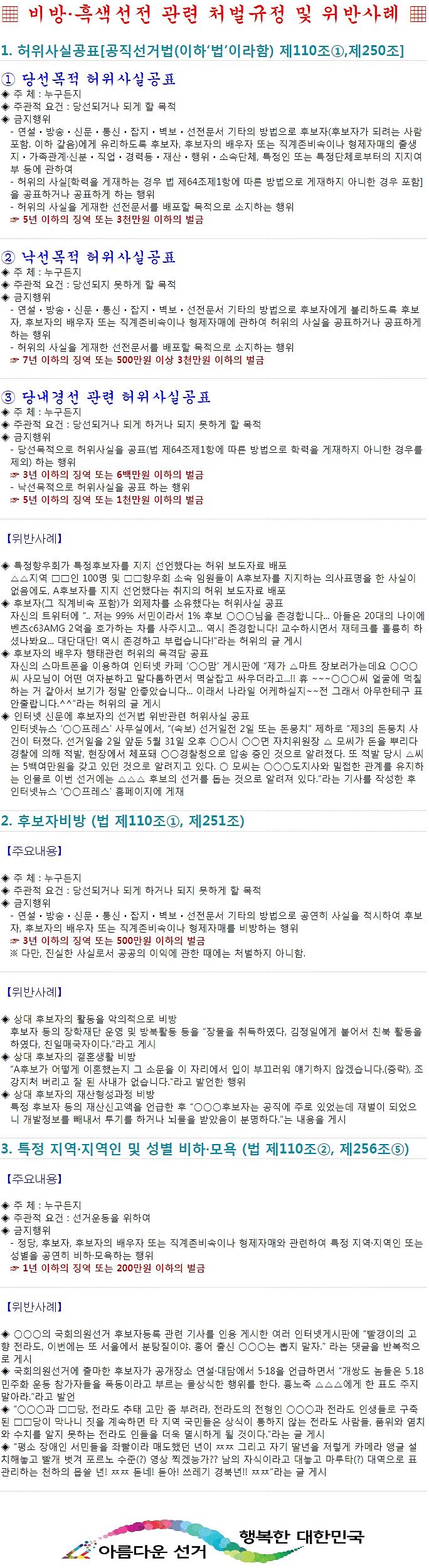 허위사실유포위반사례