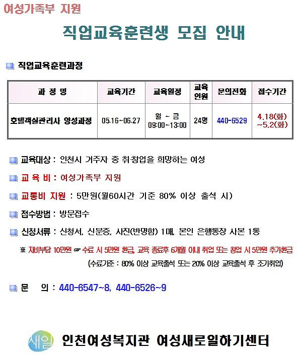 여성복지관직업훈련생