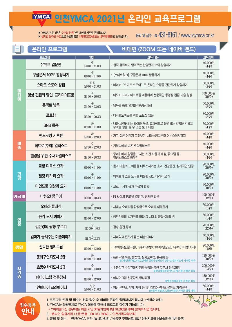 인천YMCA_2021년_온라인_교육프로그램