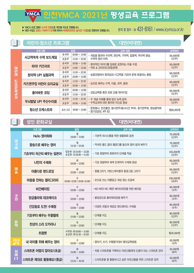 인천YMCA_2021년_평생교육_프로그램
