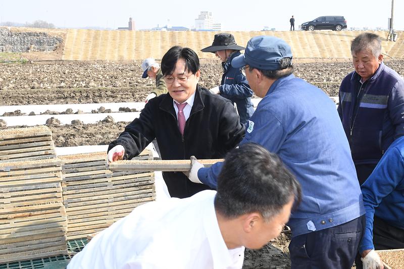 못자리 설치현장 확인 사진