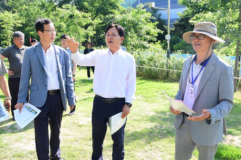 파크골프장 조성 현장 확인 사진