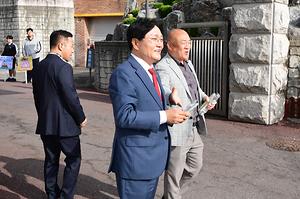 강화고등학교 등굣길 안전캠페인 사진