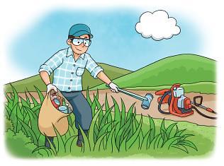 예초기_사용(작업_전_이물질_제거)