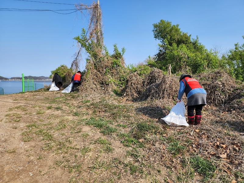 화도면 농가주부모임, 장곶돈대 일원 환경정화 실시 사진
