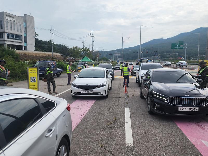 교동면_유관단체_추석연휴_교통정리_봉사활동_실시