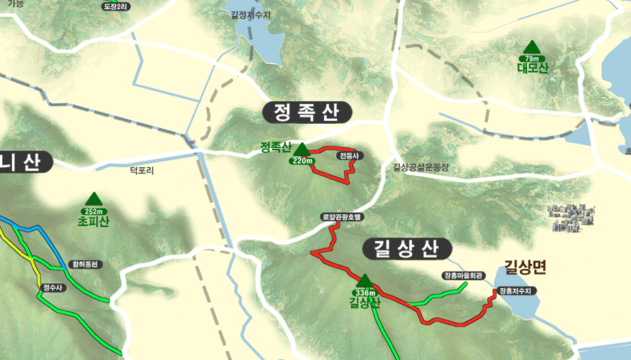 정족산의 등산로 이미지