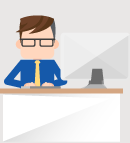 책상에 앉아있는 남자 이미지