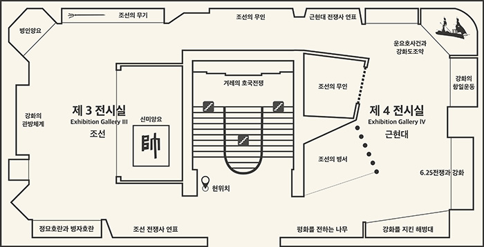 제3전시실(조선)배치도