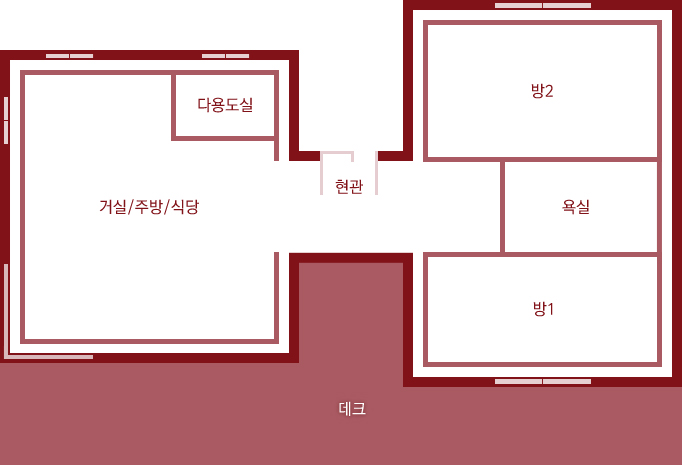 평화빌리지 5인실 배치도