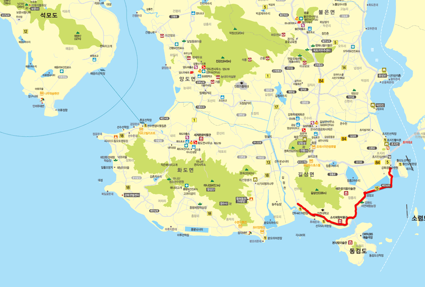 장흥~선두 코스 지도