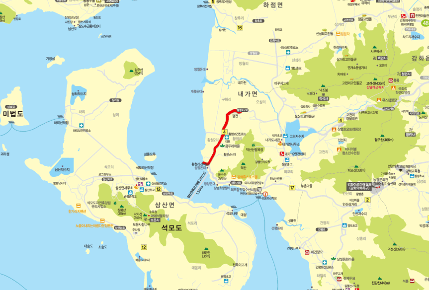 황청~구하 코스 지도