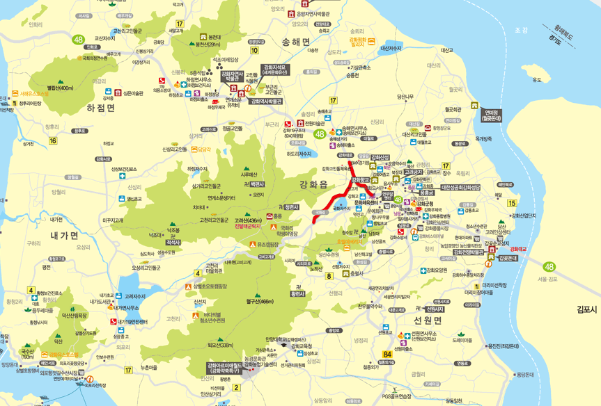 국화~신당 코스 지도